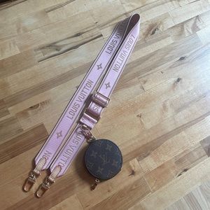 Louis Vuitton Pink Nylon Jacquard Strap with Coin Purse